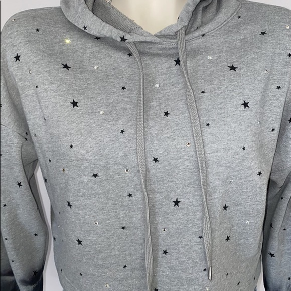 *CUSTOM DYED & EMBELLISHED CROPPED HOODIE - Picture 2 of 4